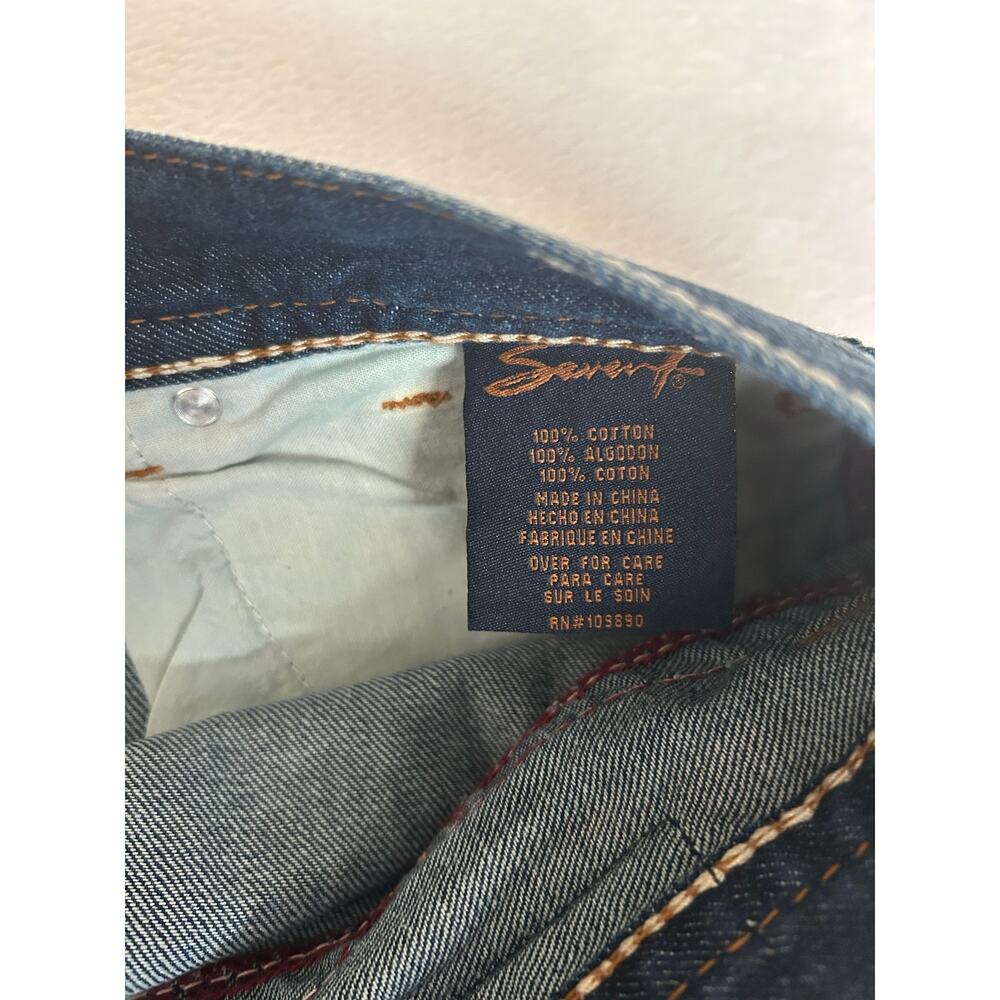 7 For All Mankind Men’s Jeans Bootcut Blue Denim Dark Wash Size 36 - Picture 9 of 10